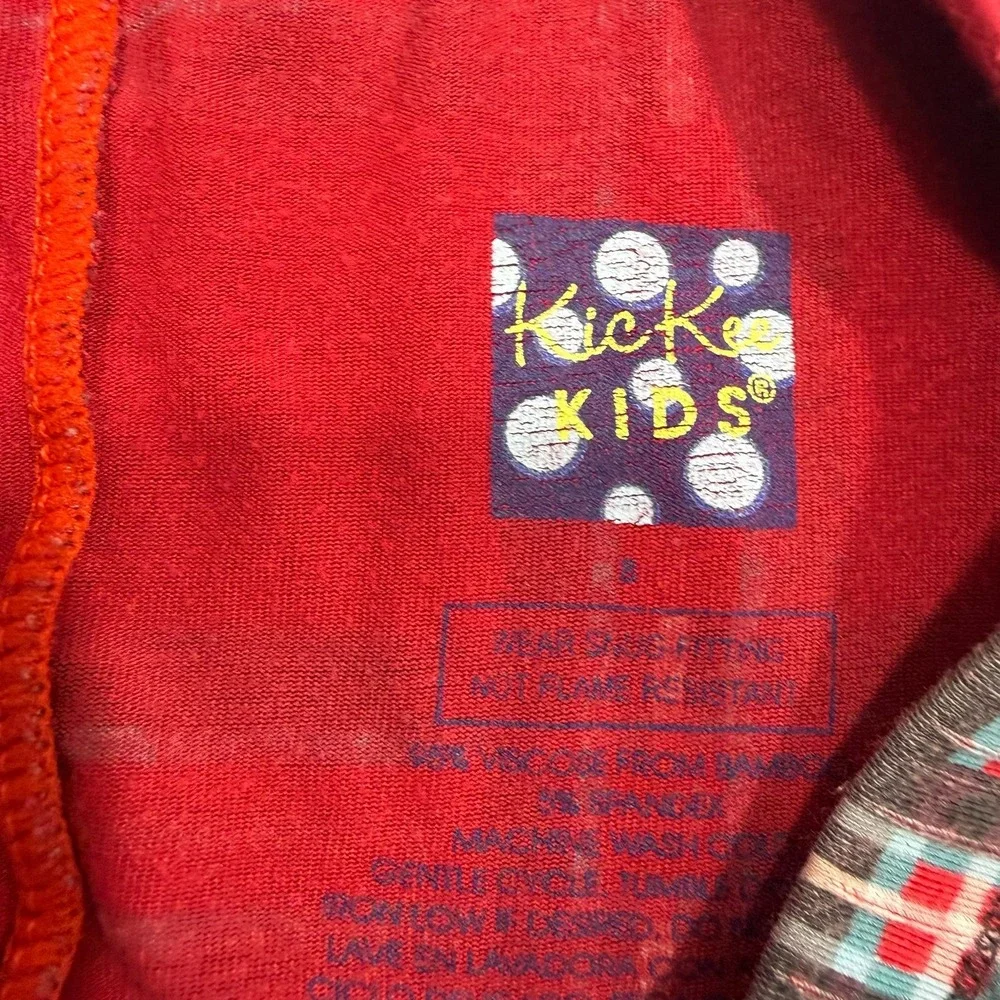 Kickee Pants Kickee kids red plaid pajamas size 8